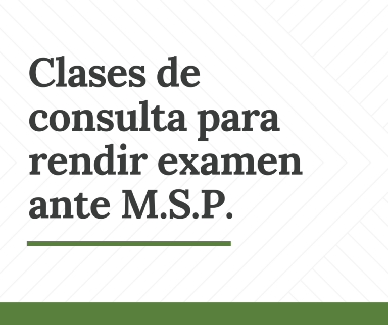 Lee más sobre el artículo Clases de consulta para examen M.S.P.